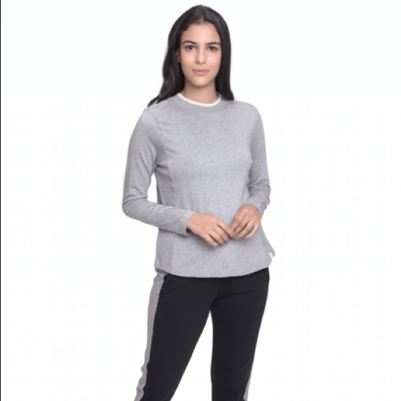 SATVA DANA LONG SLEEVE TOP HEATHER GREY SIZE SMALL - Picture 1 of 13